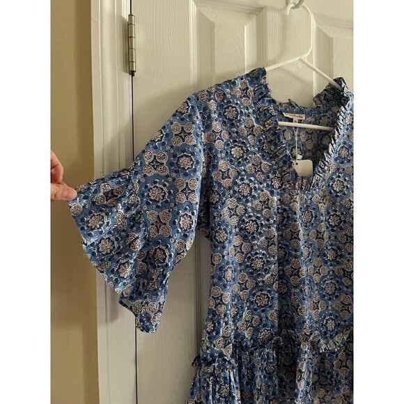 Fitzroy & Willa Patterned Blue Blouse NEW - Picture 2 of 4